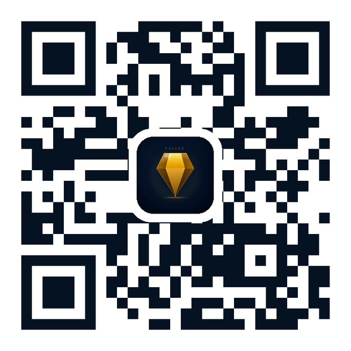 QR code linking to Valued on the App Store